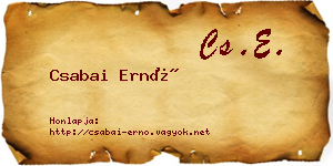 Csabai Ernő névjegykártya