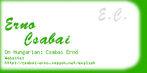 erno csabai business card